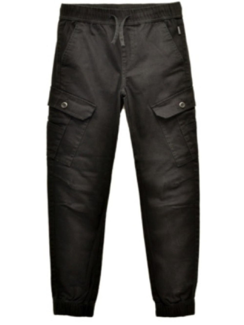Ring of Fire Big Boys Black Cayden Slanted Cargo Stretch Jogger Pants